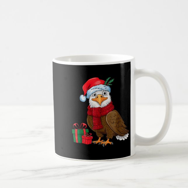 Funny Christmas Eagle Patriotic Bald Eagle With Sa Kaffemugg (Höger)