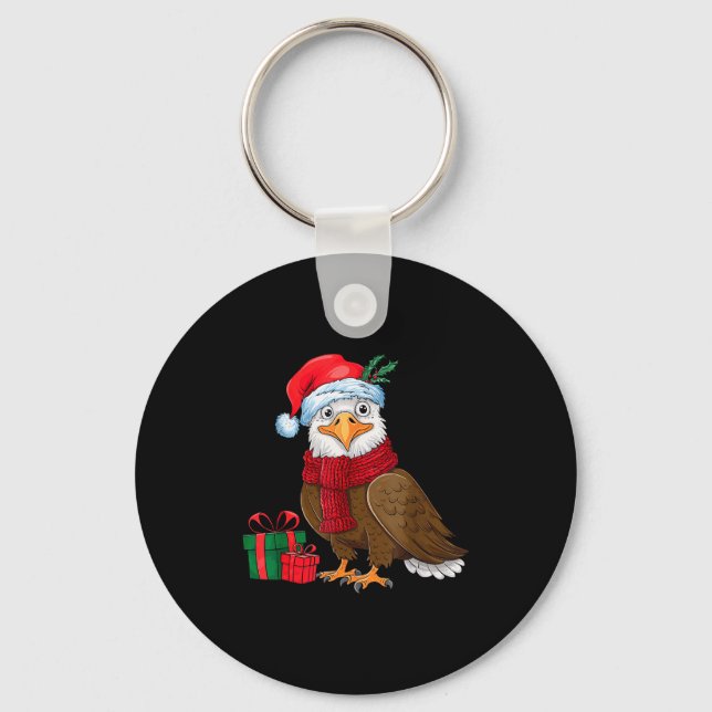 Funny Christmas Eagle Patriotic Bald Eagle With Sa Nyckelring (Framsida)