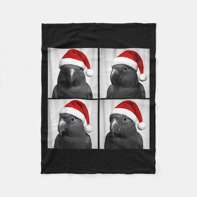 Funny Christmas Eclectus Parrot Santa Photo Booth  Fleecefilt (Framsidan)