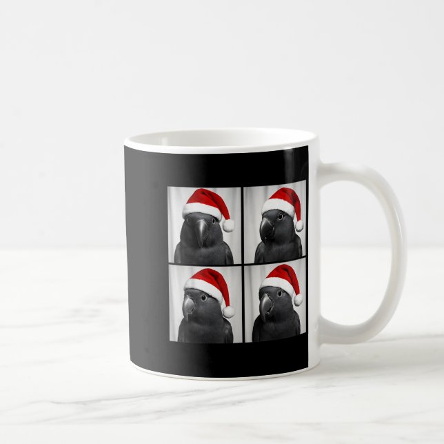 Funny Christmas Eclectus Parrot Santa Photo Booth  Kaffemugg (Höger)