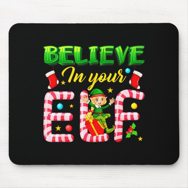 Funny Christmas Elf Design Believe In Your Elf Men Musmatta (Framsidan)