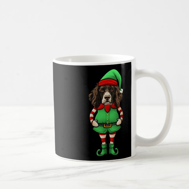 Funny Christmas Elf English Springer Spaniel Dog  Kaffemugg (Höger)