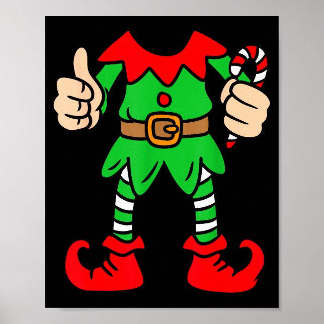 Funny Christmas Elf Outfit Costume Xmas Family Adu Poster (Framsidan)