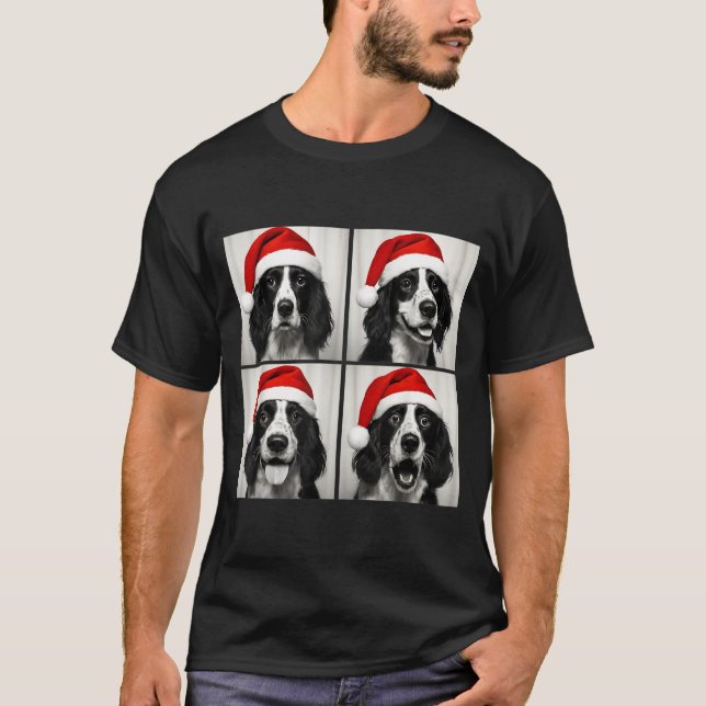Funny Christmas English Springer Spaniel Santa Pho T Shirt (Framsida)