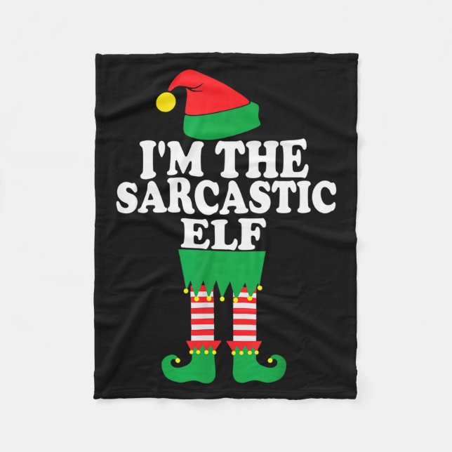 Funny Christmas Family I'm The Sarcastic Elf  Fleecefilt (Framsidan)