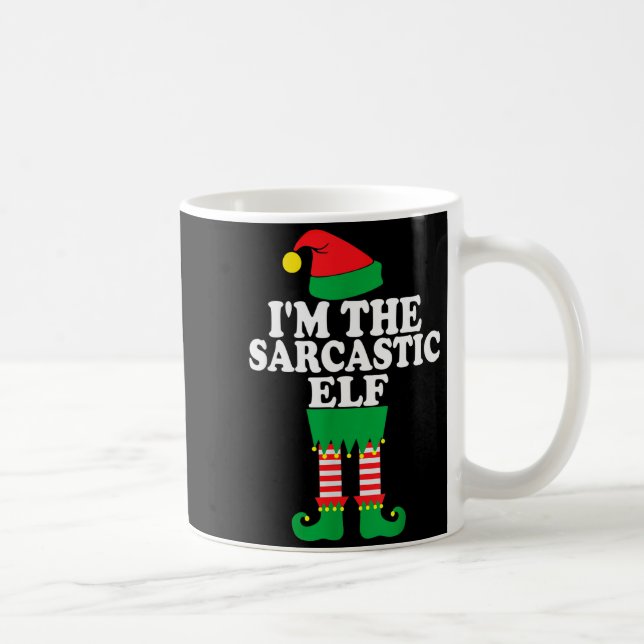 Funny Christmas Family I'm The Sarcastic Elf  Kaffemugg (Höger)