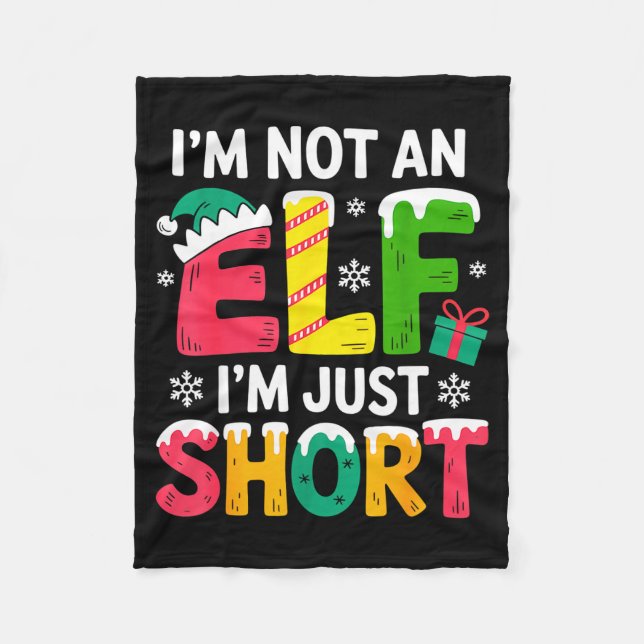 Funny Christmas Family Pajamas I'm Not An Elf I'm  Fleecefilt (Framsidan)