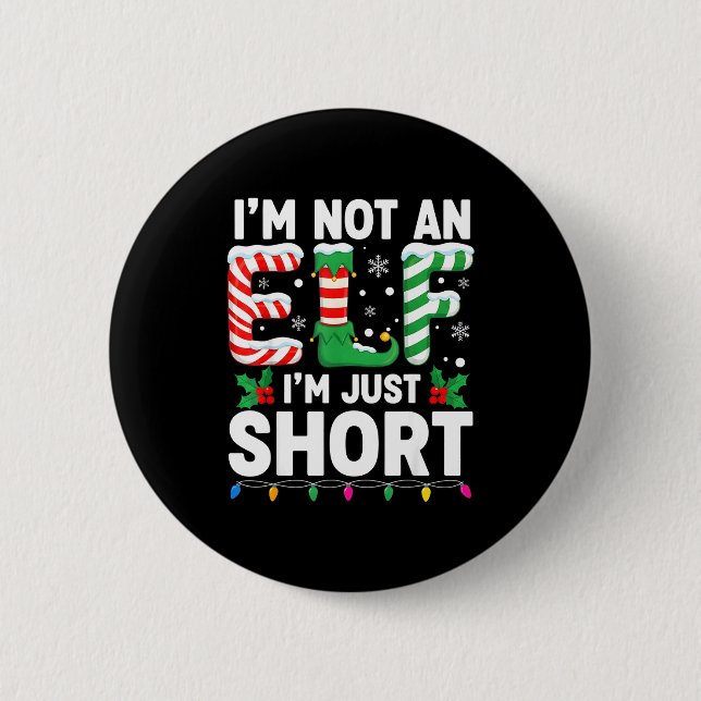 Funny Christmas Family Pajamas I'm Not An Elf I'm  Knapp (Framsida)