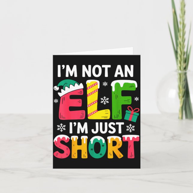 Funny Christmas Family Pajamas I'm Not An Elf I'm  Kort (Framsida)