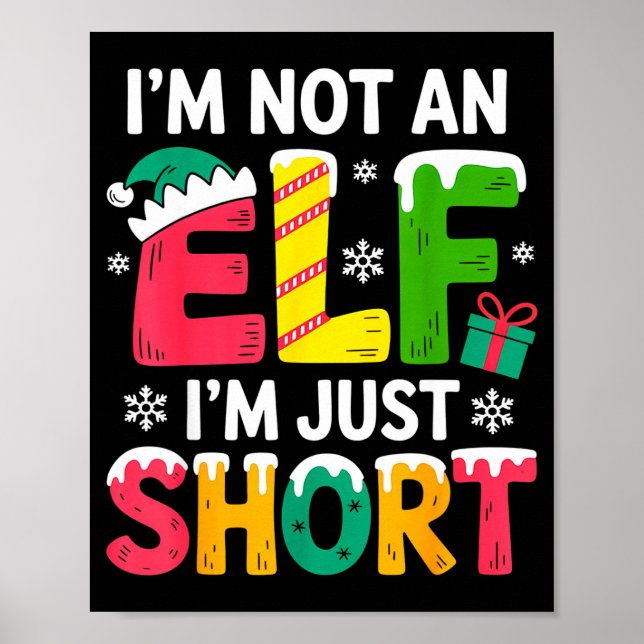 Funny Christmas Family Pajamas I'm Not An Elf I'm  Poster (Framsidan)
