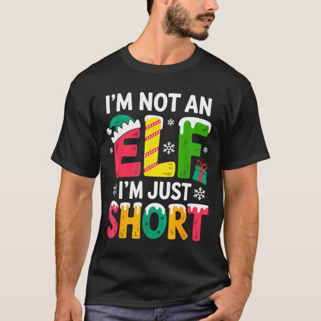 Funny Christmas Family Pajamas I'm Not An Elf I'm  T Shirt (Framsida)