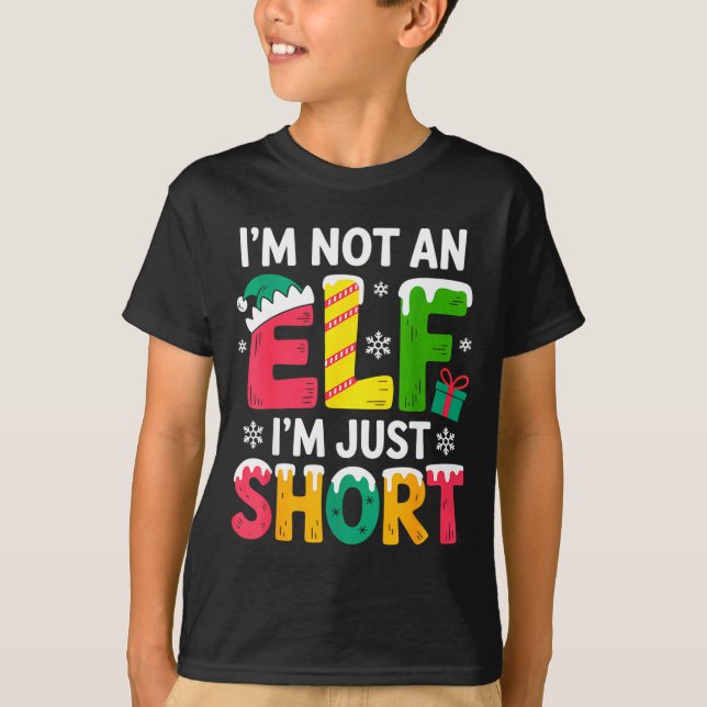 Funny Christmas Family Pajamas I'm Not An Elf I'm  T Shirt (Framsida)