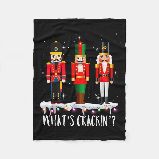 Funny Christmas Family Whats Crackin_ Nutcracker - Fleecefilt (Framsidan)