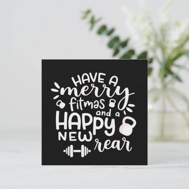 Funny Christmas Fitness Sarcastic Gym Holiday Gift Inbjudningar (Stående Fram)