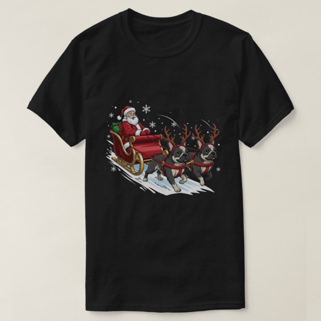 Funny Christmas French Bulldog Dogs Lover Xmas T Shirt (Design framsida)
