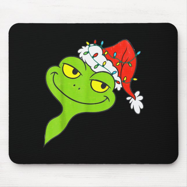 Funny Christmas Frog Wearing Santa Hat And Lights  Musmatta (Framsidan)