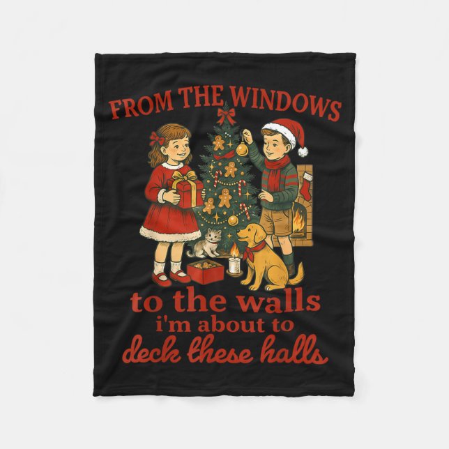 Funny Christmas From The Windows To The Walls I'm  Fleecefilt (Framsidan)