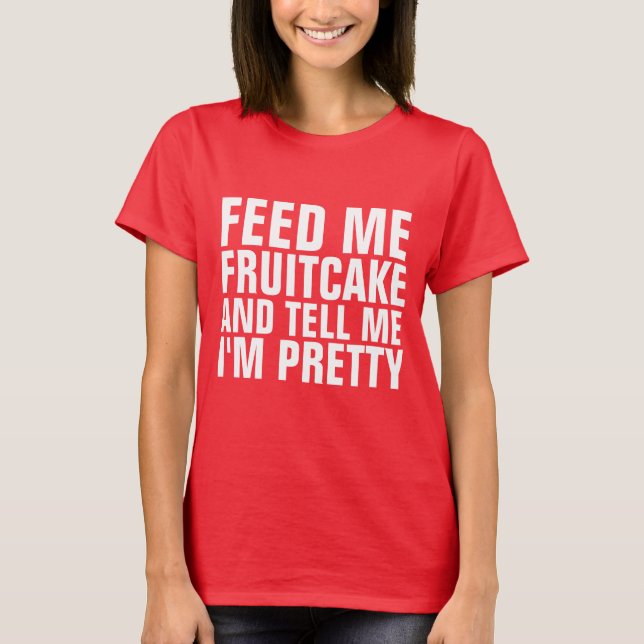 FUNNY CHRISTMAS FRUITCAKE DAM T-SHIRTS (Framsida)