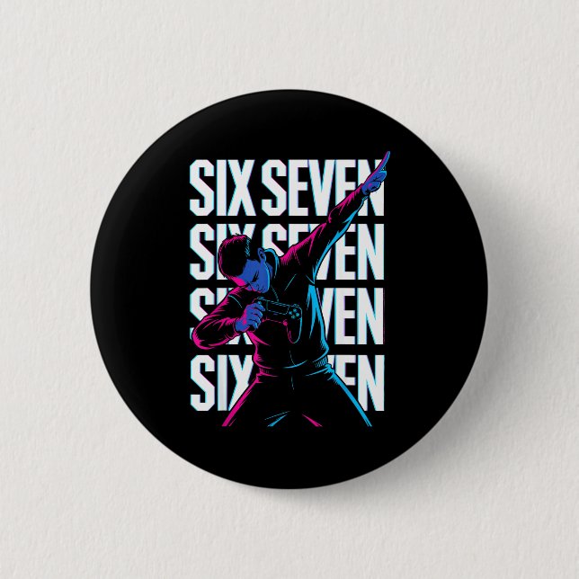 Funny Christmas Gamer Dabbing Xmas Dab Six Seven 6 Knapp (Framsida)