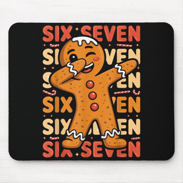 Funny Christmas Gingerbread Cookie Dab Six Seven 6 Musmatta (Framsidan)