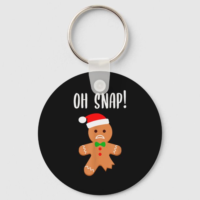 Funny Christmas Gingerbread Man Oh Snap Outfit Paj Nyckelring (Framsida)