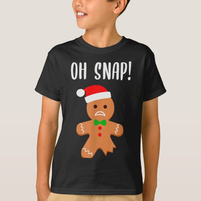 Funny Christmas Gingerbread Man Oh Snap Outfit Paj T Shirt (Framsida)
