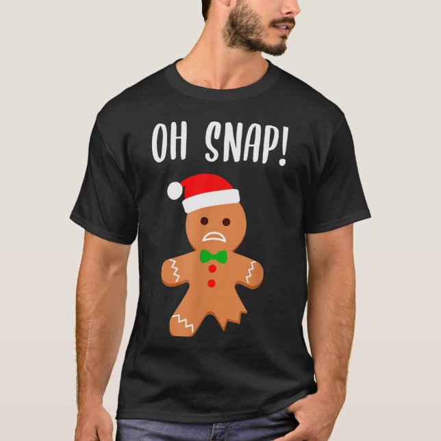Funny Christmas Gingerbread Man Oh Snap Outfit Paj T Shirt (Framsida)