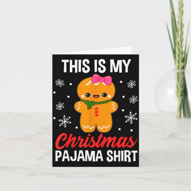 Funny Christmas Gingerbread Man Pajama Pj Outfit G Kort (Framsida)