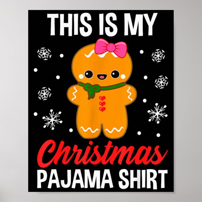 Funny Christmas Gingerbread Man Pajama Pj Outfit G Poster (Framsidan)