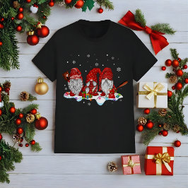 Funny Christmas Gnomes Baseball  T Shirt