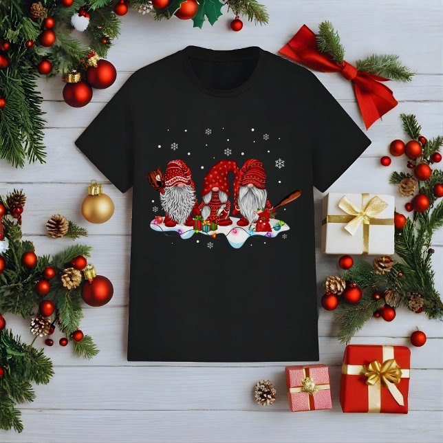 Funny Christmas Gnomes Baseball  T Shirt (Skapare uppladdad)