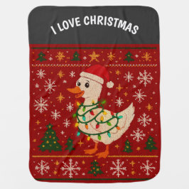 Funny Christmas Goose Baby Blanket – Ugly Sweater  Bebisfilt