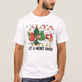 Funny Christmas Goose Family Gift Holiday Design T Shirt