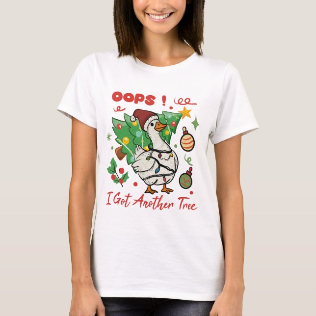 Funny Christmas Goose T-Shirt – Oops (Framsida)