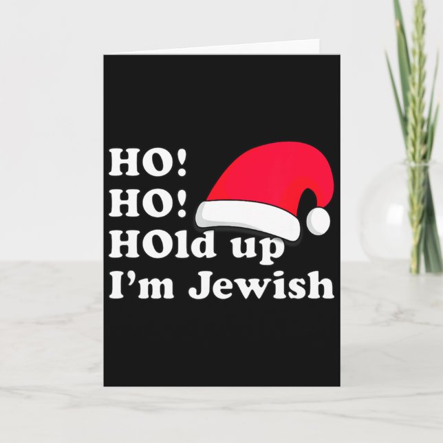 Funny Christmas Hat Design For Irreverent Jewish P Kort (Framsida)