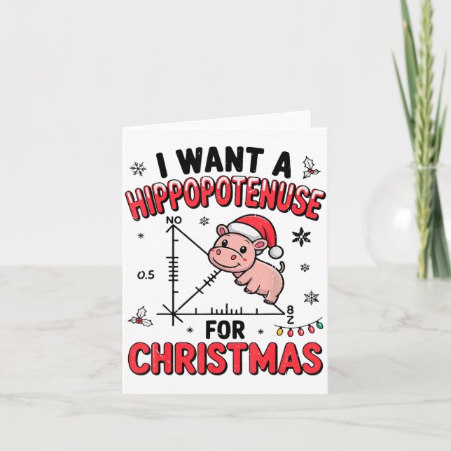 Funny Christmas Hiptamus Math Teacher Gift Ugly Sw Kort (Framsida)