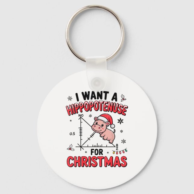Funny Christmas Hiptamus Math Teacher Gift Ugly Sw Nyckelring (Framsida)