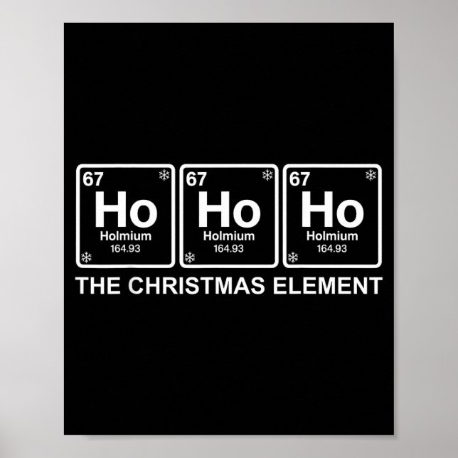 Funny Christmas Ho Ho Ho 67 Chemistry Science Peri Poster (Framsidan)