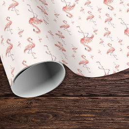 Funny Christmas Holiday Flamingo Lights Blush Pink Presentpapper