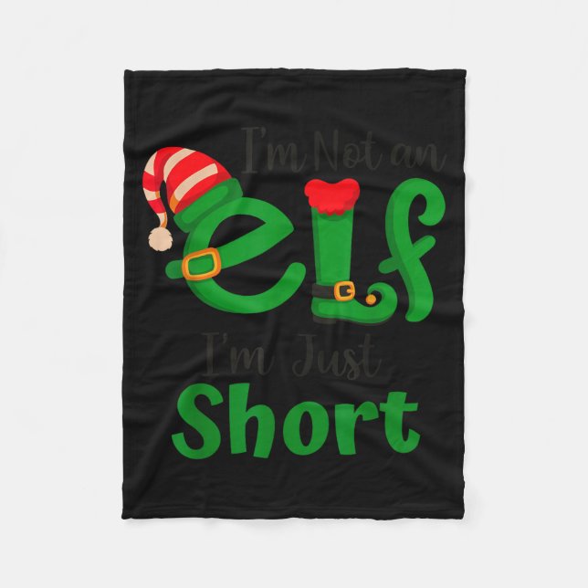 Funny Christmas I'm Not An Elf I'm Just Short Xmas Fleecefilt (Framsidan)