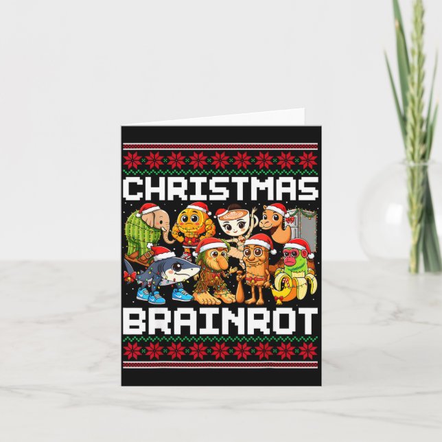Funny Christmas Italian Brain Rot For Men Women Bo Kort (Framsida)