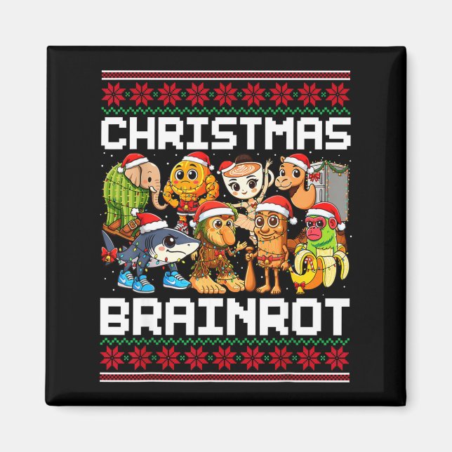 Funny Christmas Italian Brain Rot For Men Women Bo Magnet (Framsidan)