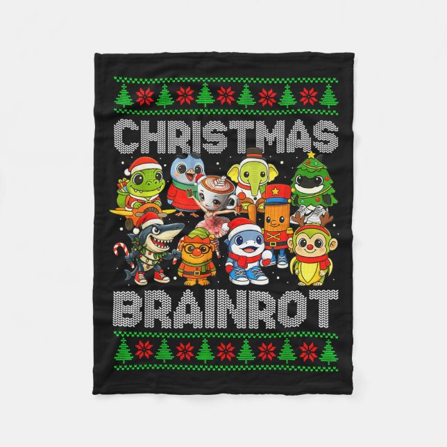 Funny Christmas Italian Brain Rot Italian Brainrot Fleecefilt (Framsidan)