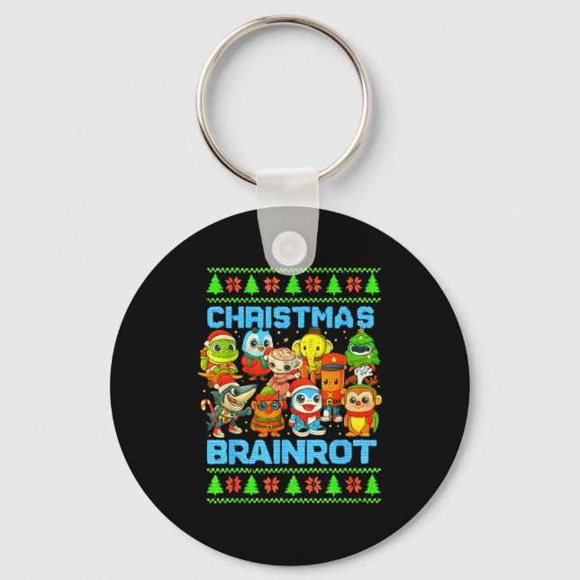 Funny Christmas Italian Brain Rot Italian Brainrot Nyckelring (Framsida)
