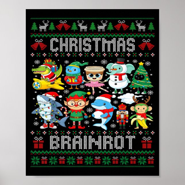 Funny Christmas Italian Brain Rot Italian Brainrot Poster (Framsidan)