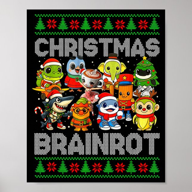 Funny Christmas Italian Brain Rot Italian Brainrot Poster (Framsidan)