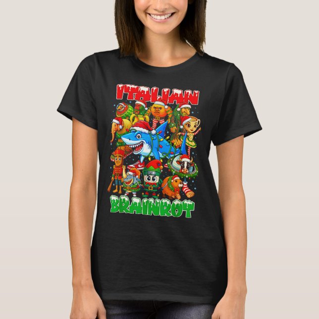 Funny Christmas Italian Brain Rot Italian Brainrot T Shirt (Framsida)