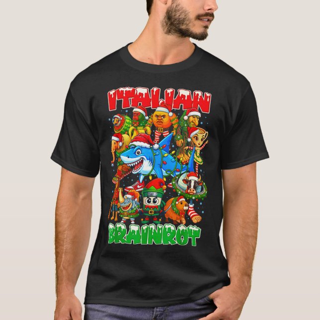 Funny Christmas Italian Brain Rot Italian Brainrot T Shirt (Framsida)
