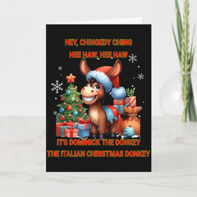 Funny Christmas Italian Christmas Dominick The  Kort (Framsida)