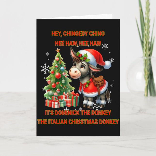 Funny Christmas Italian Christmas Dominick The  Kort (Framsida)